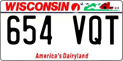 WI license plate 654VQT
