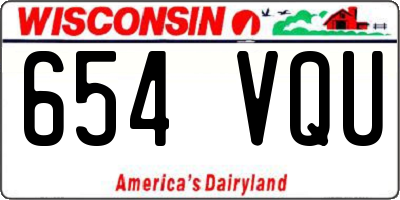 WI license plate 654VQU