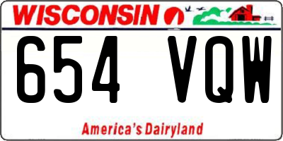 WI license plate 654VQW