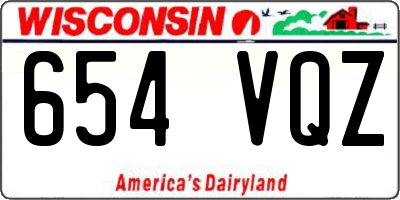 WI license plate 654VQZ