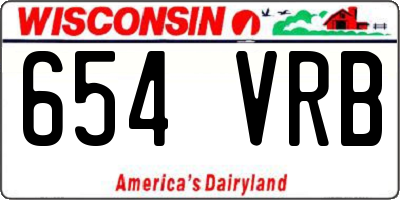 WI license plate 654VRB
