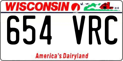 WI license plate 654VRC