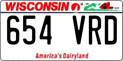WI license plate 654VRD