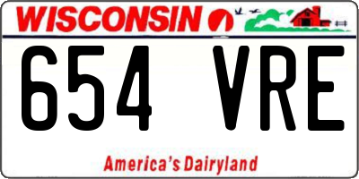 WI license plate 654VRE