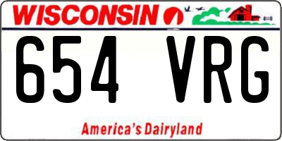 WI license plate 654VRG