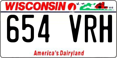 WI license plate 654VRH