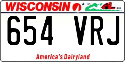 WI license plate 654VRJ