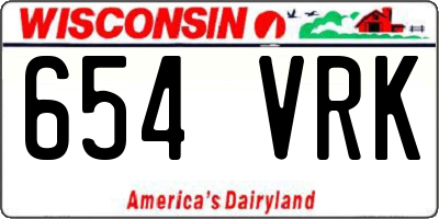 WI license plate 654VRK