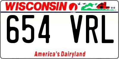WI license plate 654VRL