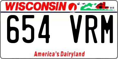 WI license plate 654VRM