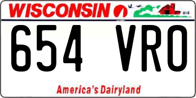 WI license plate 654VRO
