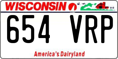 WI license plate 654VRP