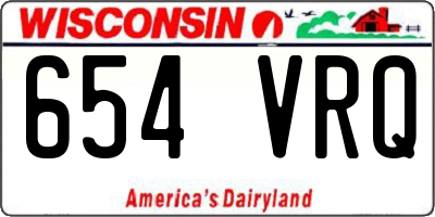 WI license plate 654VRQ