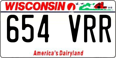 WI license plate 654VRR