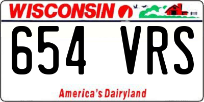 WI license plate 654VRS