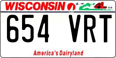 WI license plate 654VRT