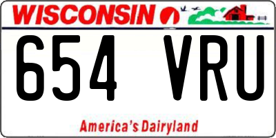 WI license plate 654VRU