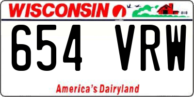 WI license plate 654VRW