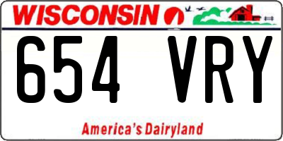 WI license plate 654VRY