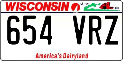 WI license plate 654VRZ