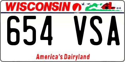 WI license plate 654VSA