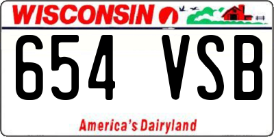 WI license plate 654VSB