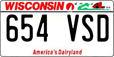 WI license plate 654VSD