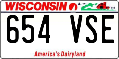 WI license plate 654VSE