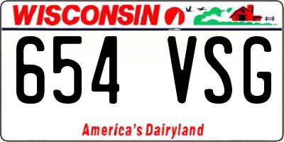 WI license plate 654VSG