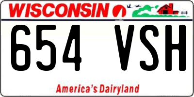 WI license plate 654VSH