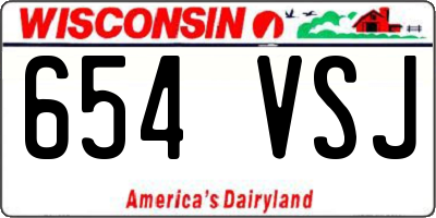 WI license plate 654VSJ