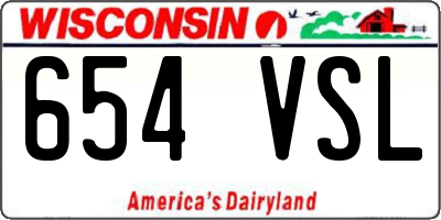 WI license plate 654VSL
