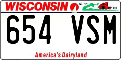 WI license plate 654VSM