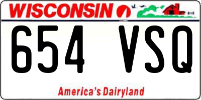 WI license plate 654VSQ
