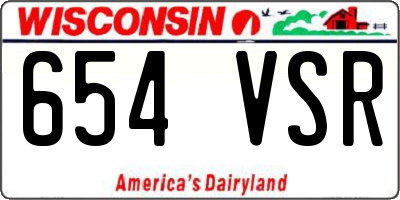 WI license plate 654VSR