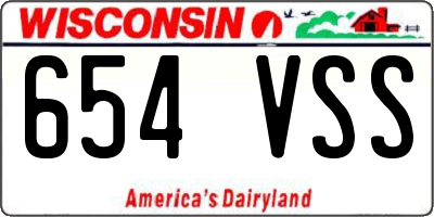 WI license plate 654VSS