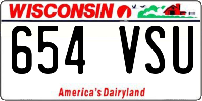 WI license plate 654VSU