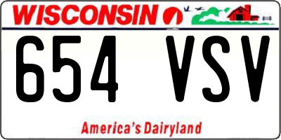 WI license plate 654VSV