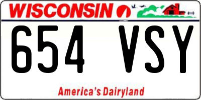 WI license plate 654VSY