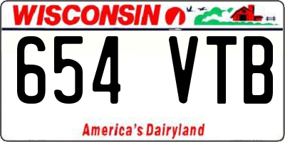 WI license plate 654VTB