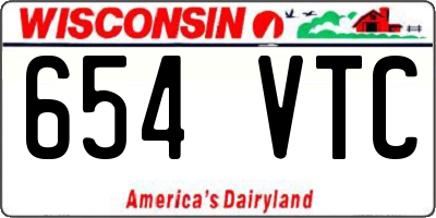 WI license plate 654VTC