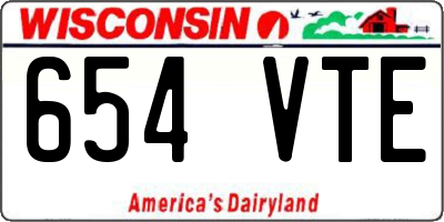 WI license plate 654VTE