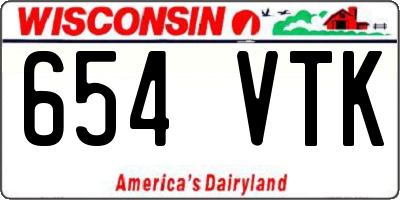 WI license plate 654VTK