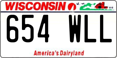 WI license plate 654WLL