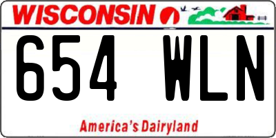 WI license plate 654WLN