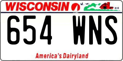 WI license plate 654WNS