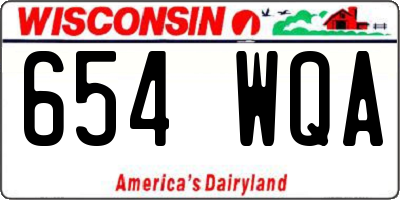 WI license plate 654WQA