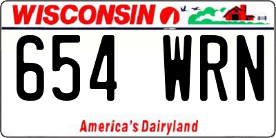 WI license plate 654WRN