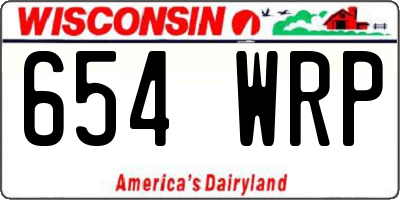 WI license plate 654WRP
