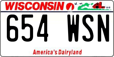 WI license plate 654WSN